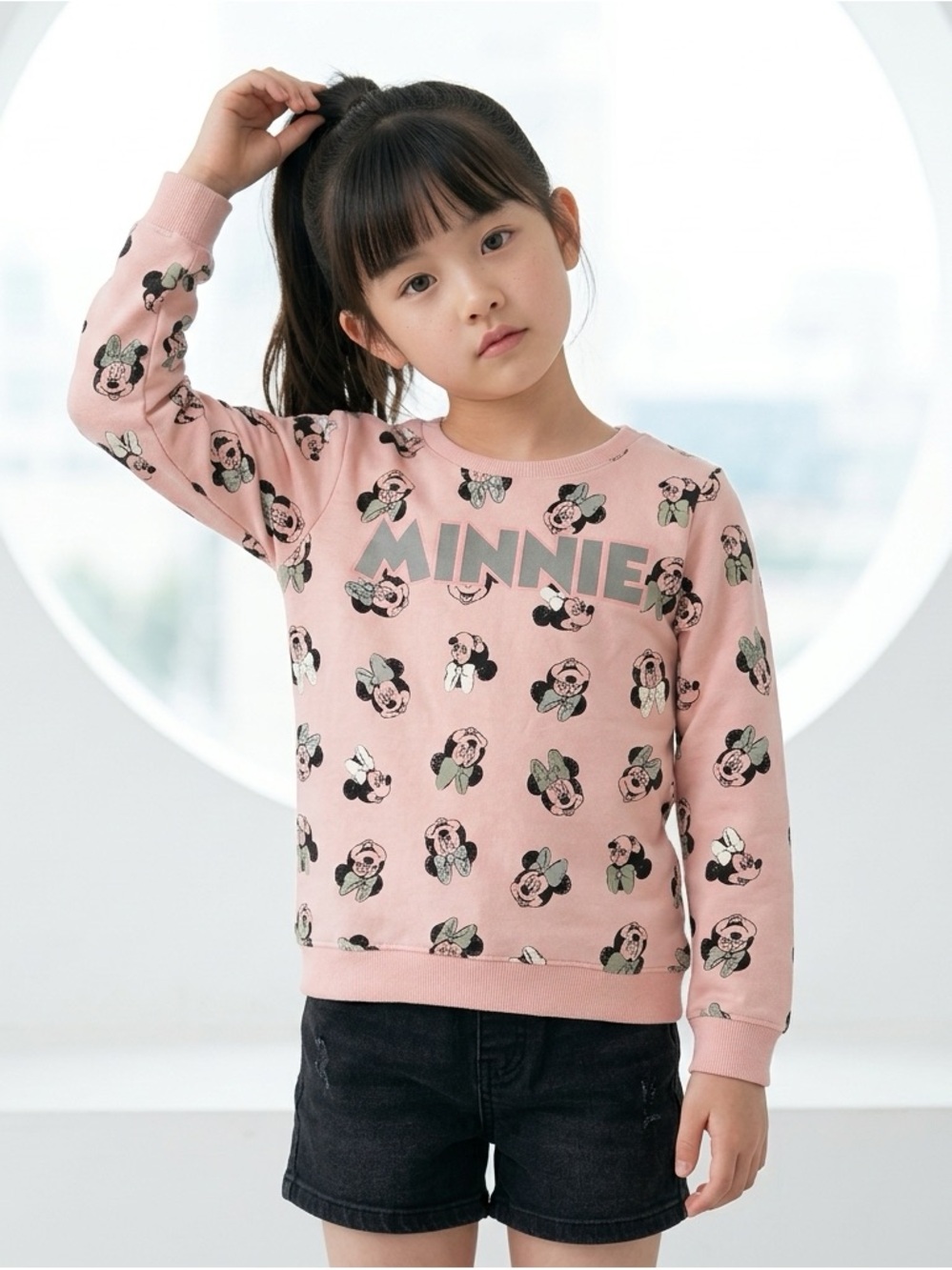 Disney Pink Minnie Mouse Crewneck Sweatshirt for Kids